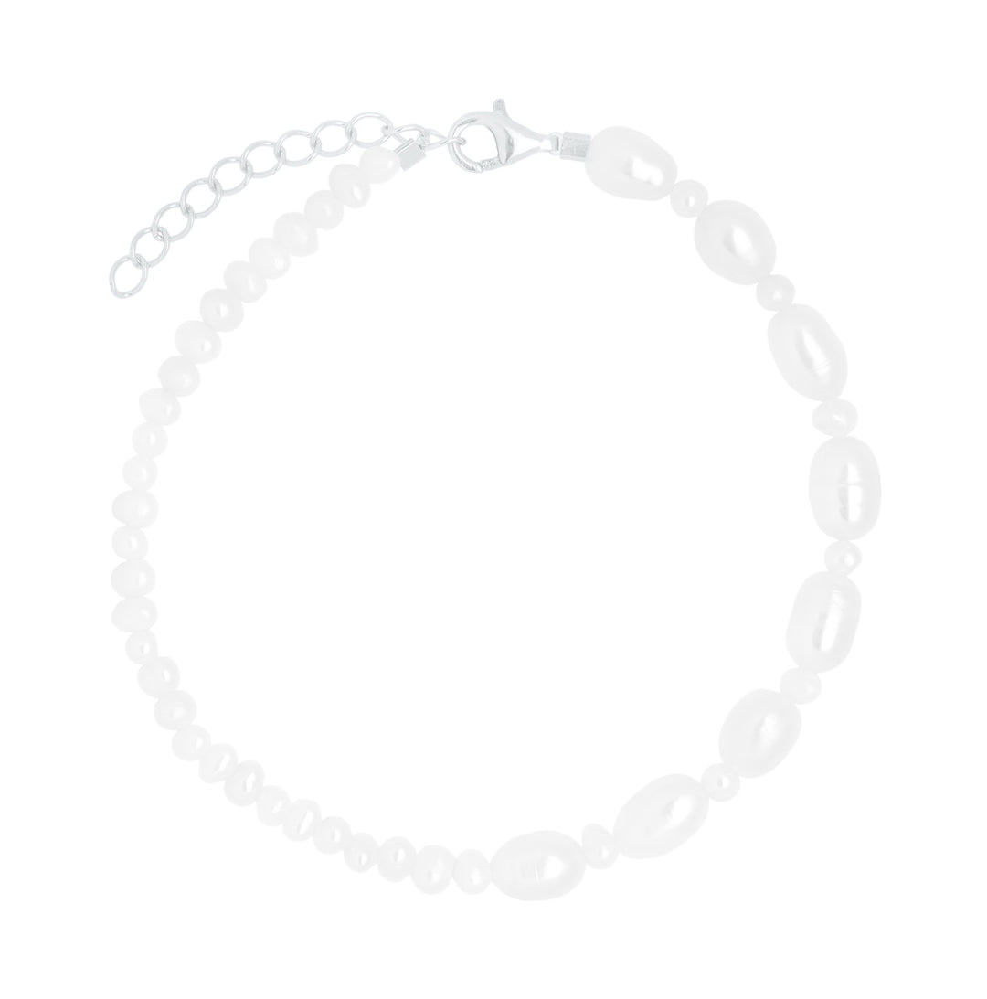 EVIG KLASSISK PERLE ARMBÅND SØLV